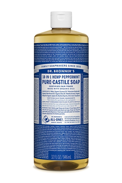 Dr Bronner's 薄荷香皂液 | Dr Bronner's Peppermint Pure-Castile Liquid Soap