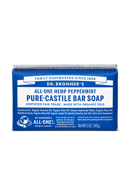 Dr Bronner's Peppermint Pure-Castile Bar Soap
