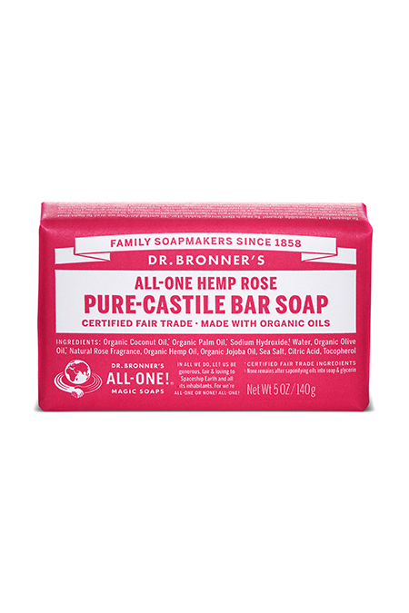 Dr Bronner's Rose Pure-Castile Bar Soap