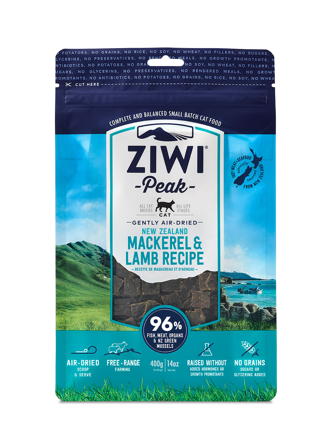 ZiwiPeak Air Dried Mackerel & Lamb Cat Food